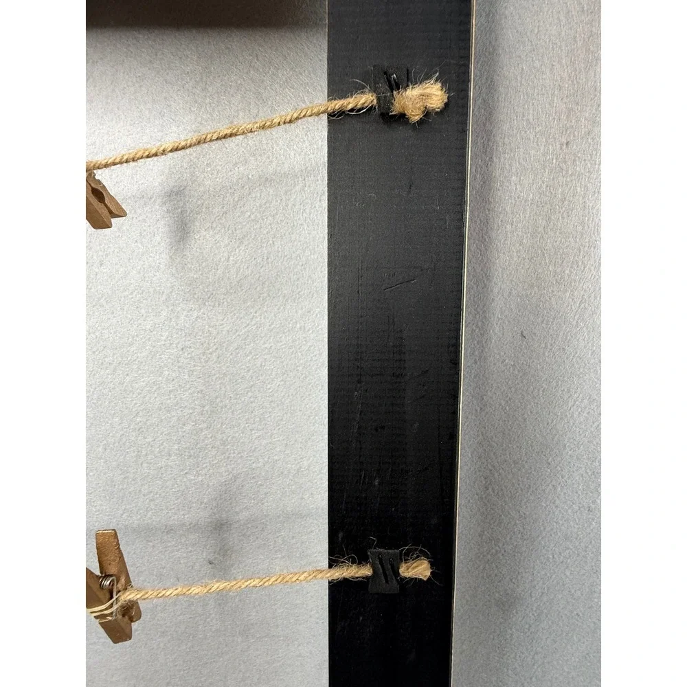 Rustic Ornate Gold White Clothespin Twine Photo Display Frame 18.5x23 Farmhouse